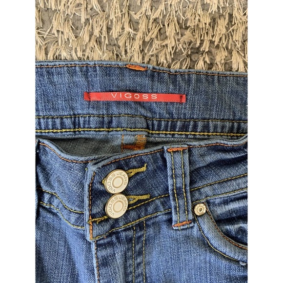 Women's/juniors Vigoss Denim Capri Size 1 Medium Blue wash Button flap pockets - Picture 5 of 11